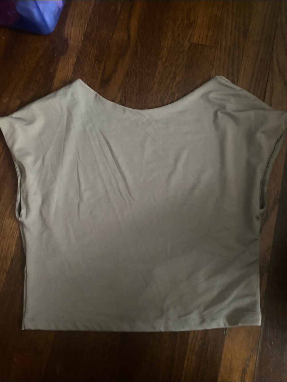 Bershka Taupe Boatneck Crop Top
